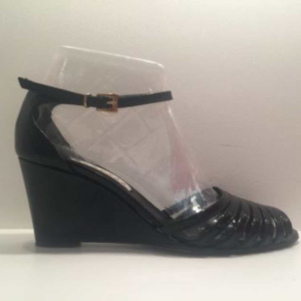 Barneys New York Black Wedge Sandals